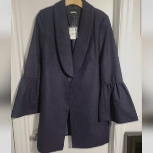 Express Navy Blue Wool Blend Coat sz M